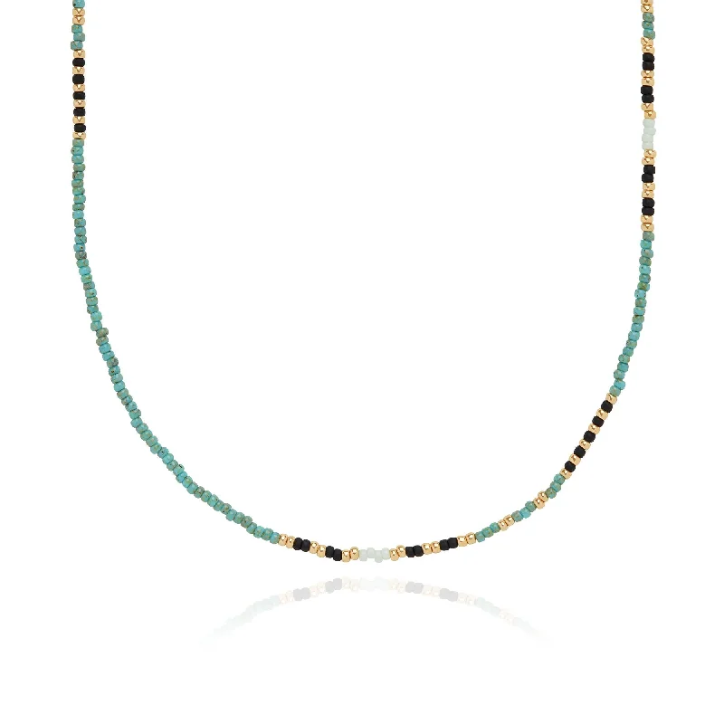 Anna Beck Mixed Bead Necklace Gold