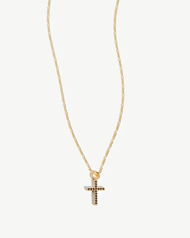 Fused Pave Cross Necklace