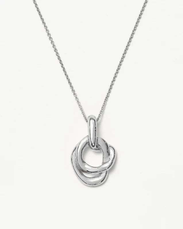 Molten Twisted Double Pendant Necklace