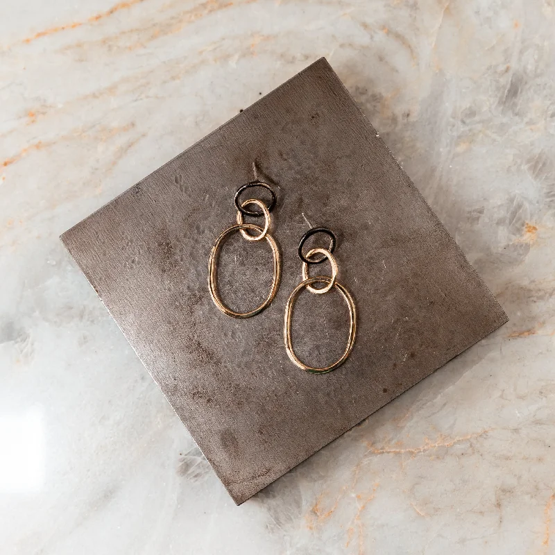 Whitney Mixed Metal Hoop Earrings