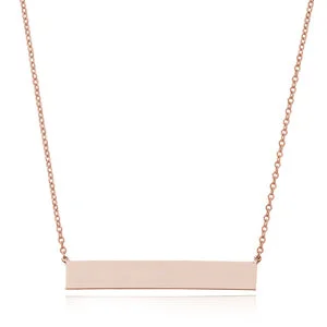 14 Karat Rose Gold Bar Necklace