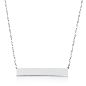 14 Karat White Gold Bar Necklace