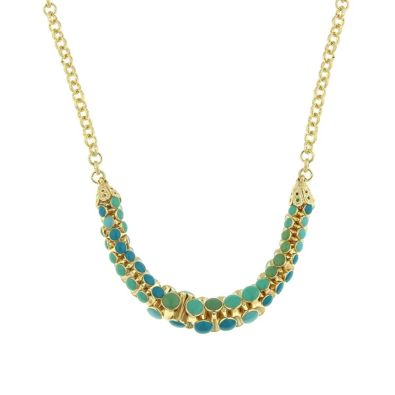 2028 Jewelry Turquoise Necklace 16" + 3" Extender