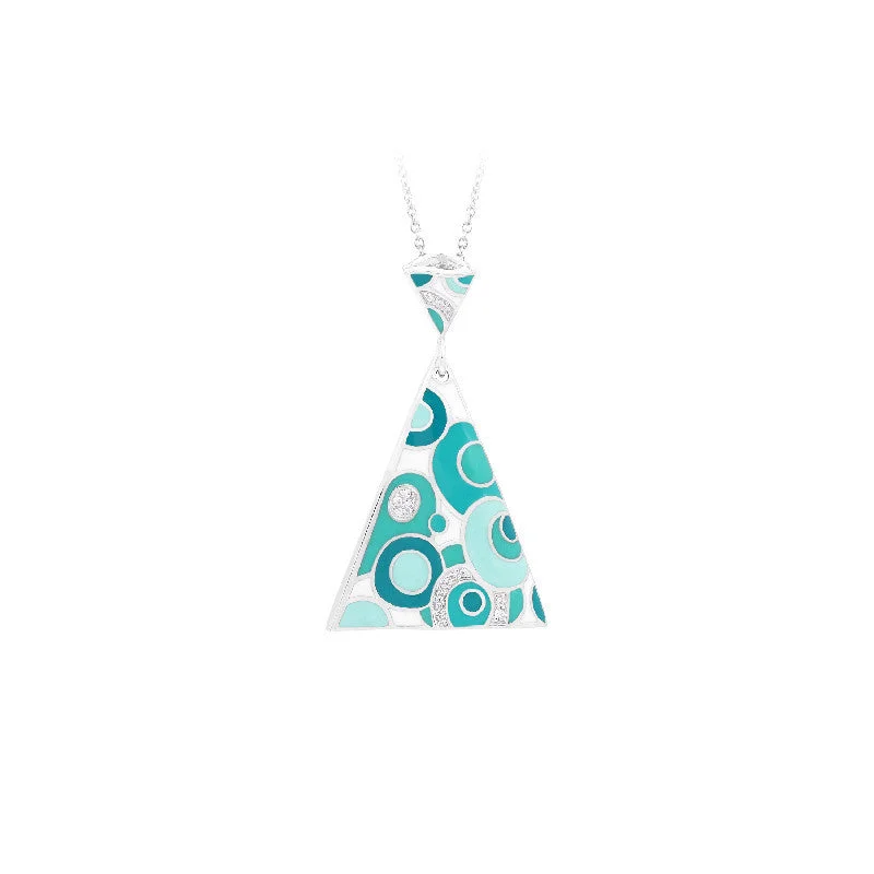 Groovy White and Aqua Pendant