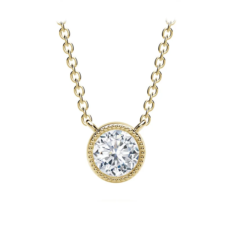 Forevermark Tribute™ Round Diamond Milgrain Bezel Necklace