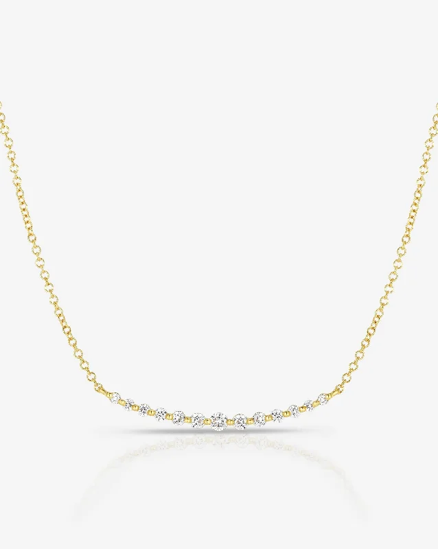 Graduated Single Prong Diamond Necklace