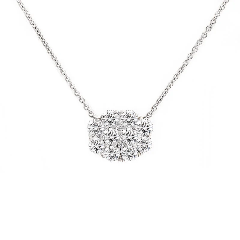 Harmony Jewel Collection Oval Diamond Necklace, 4ct Look