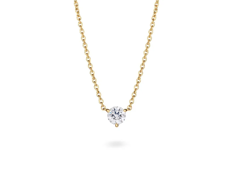 LIGHTBOX Lab-Grown Diamond .5ct Round Solitaire necklace, 14k gold