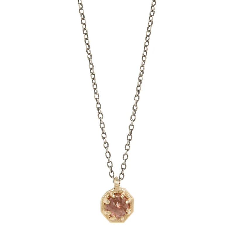 Small Garnet Octagon Necklace