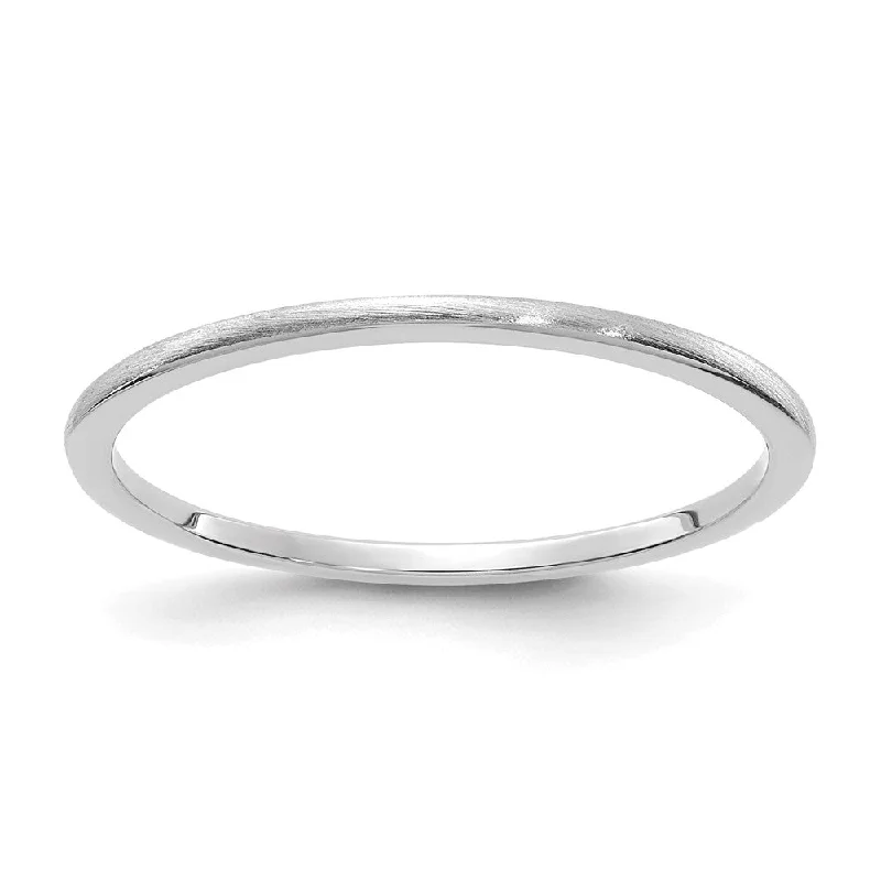 1.2mm 10k White Gold Half Round Satin Stackable Band