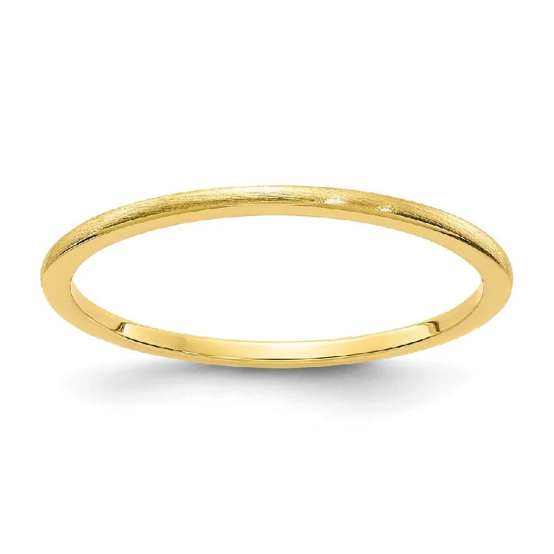 1.2mm 10k Yellow Gold Half Round Satin Stackable Band