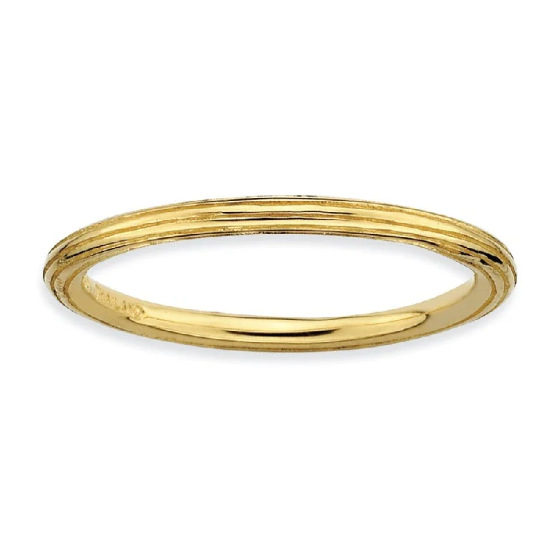 1.5mm Stackable 14K Yellow Gold Plated Silver Simply Elegant Band