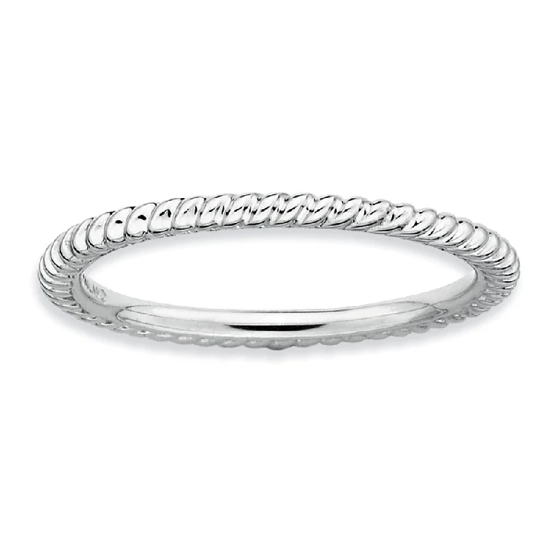 1.5mm Stackable Sterling Silver Twisted Band