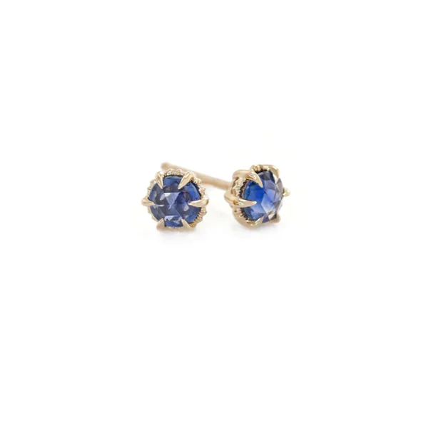 18kt Evergreen Blue Sapphire Studs