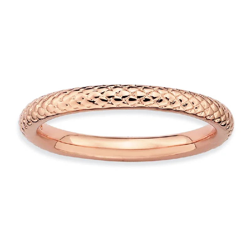 2.25mm Stackable 14K Rose Gold Plated Silver Cable Band