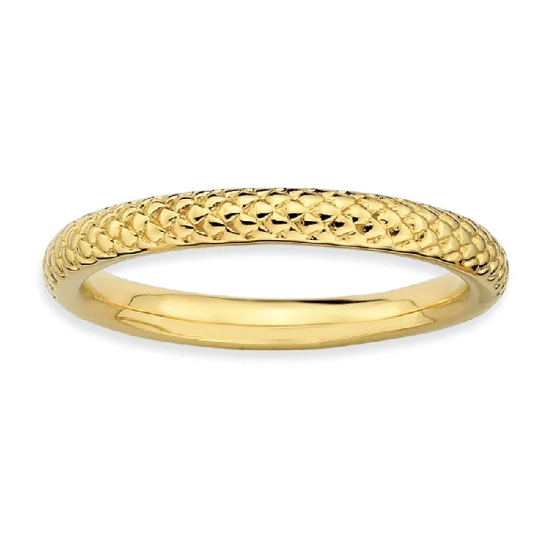 2.25mm Stackable 14K Yellow Gold Plated Silver Cable Band