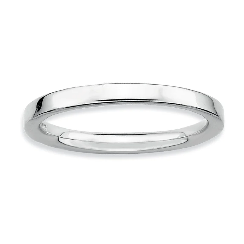 2.25mm Stackable Sterling Silver Semi Rounded Band