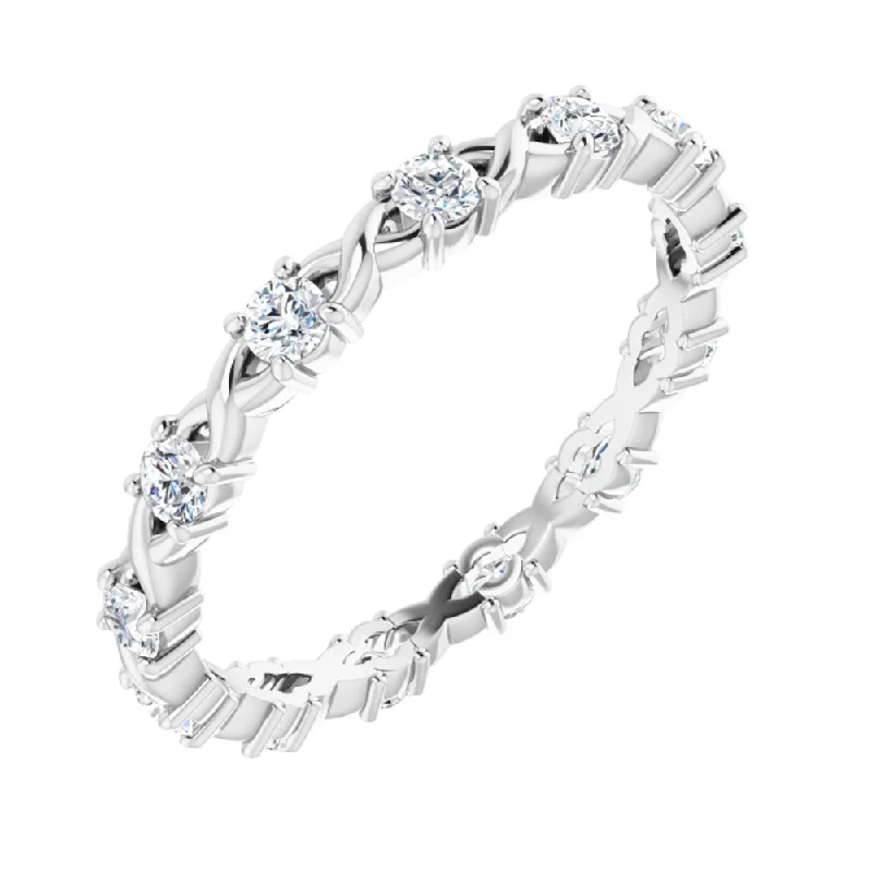 2mm 14K White Gold 3/8 CTW Diamond Eternity Band