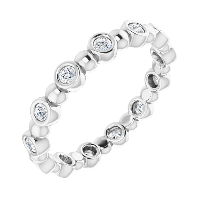 3.25mm 14K White Gold 1/4 CTW Diamond Bezel Set Eternity Band