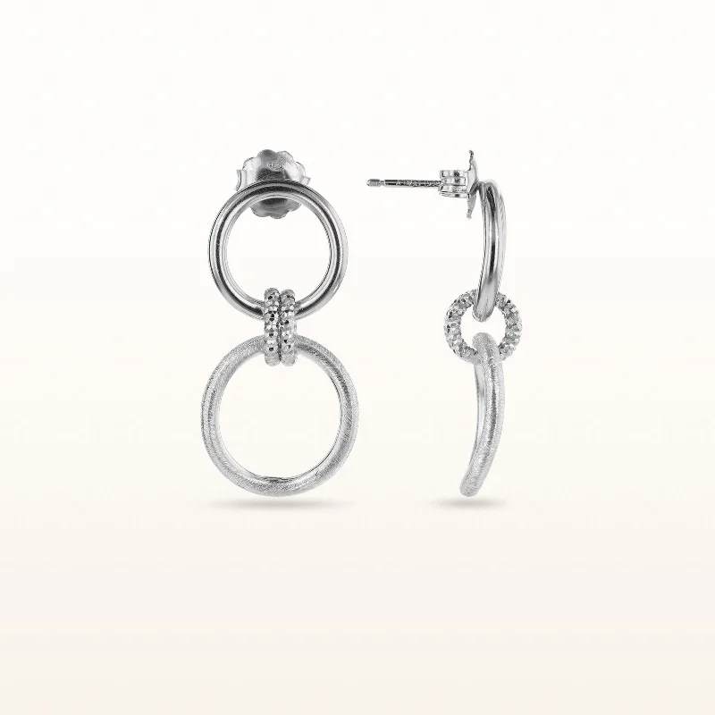 925 Sterling Silver Circle Drop Earrings