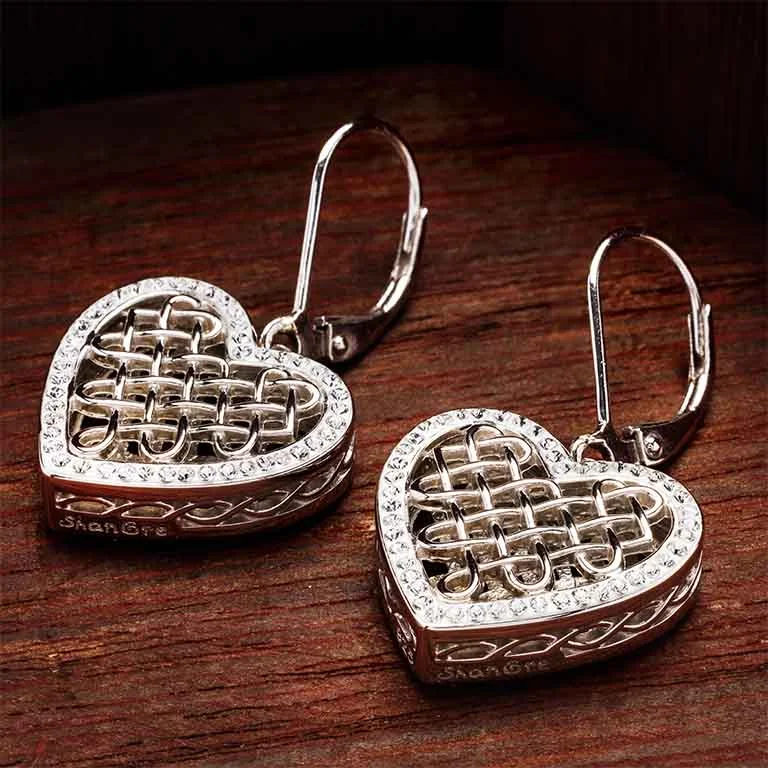 Celtic Heart Sterling Silver Earrings