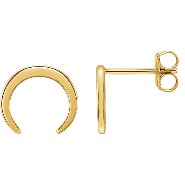 Crescent Studs - 14k Yellow Gold