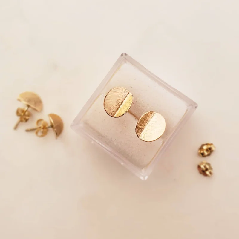 Eucalyptus Mini Studs 14k Gold