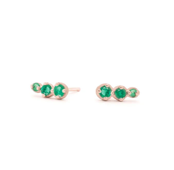 Mini Green Emerald 'Festival' Climber Studs