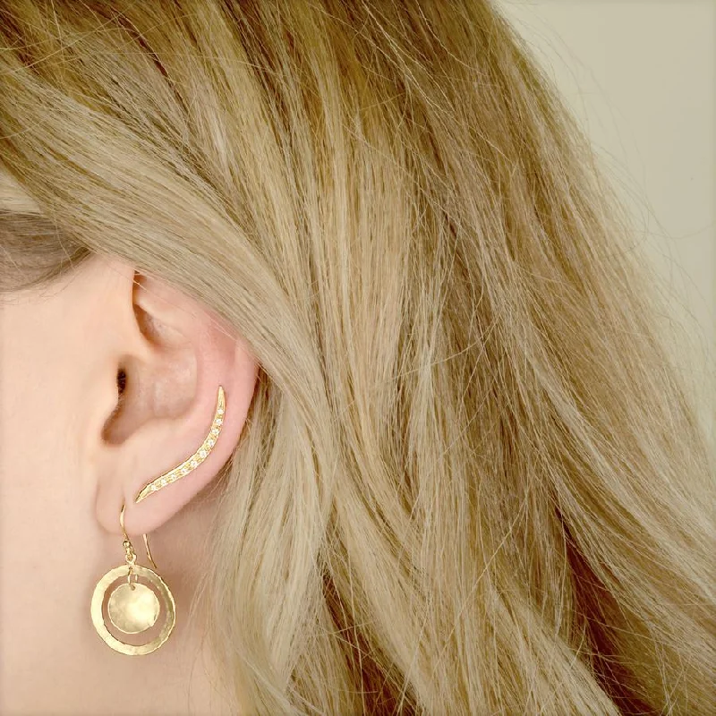 Open Hammered Double Disc Earrings