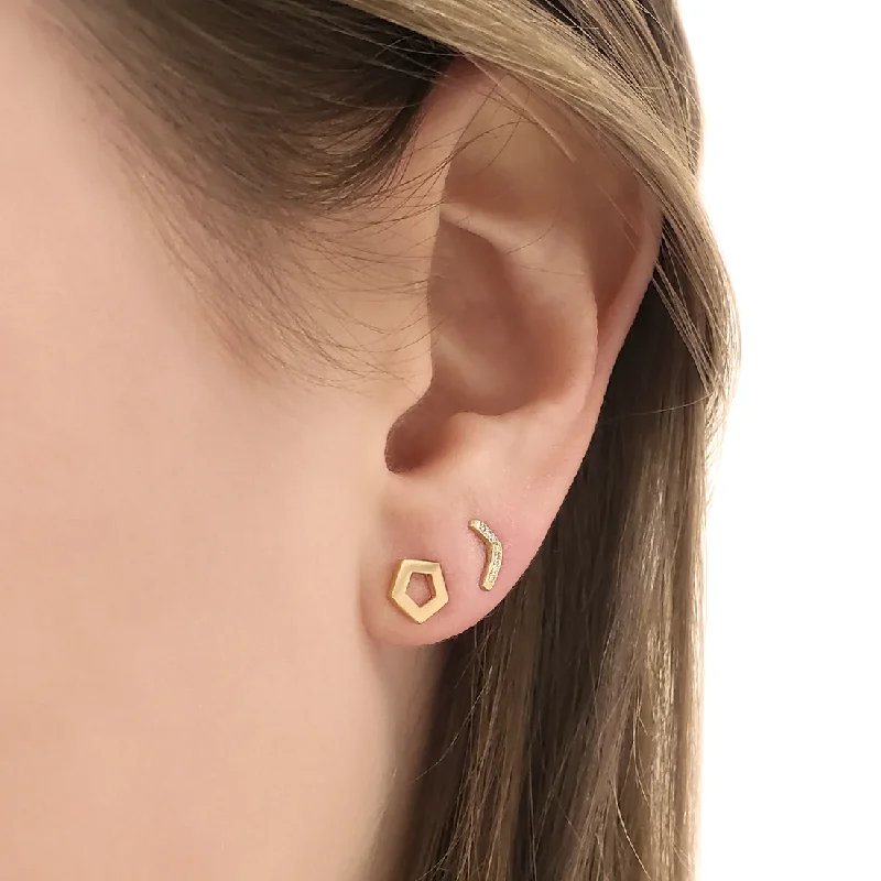 Pentagonal Stud Earring