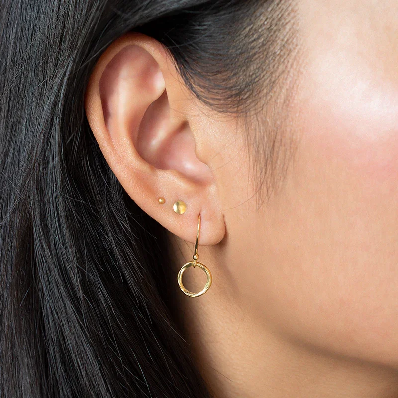 Polished Circle Drop Earrings