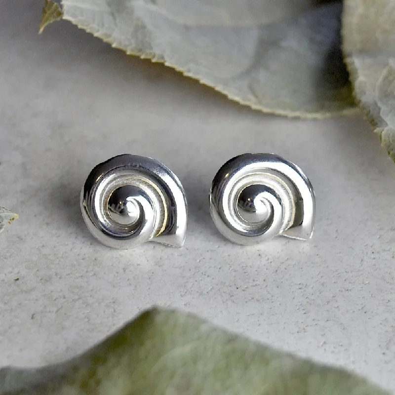 Silver Swirl Stud Earrings