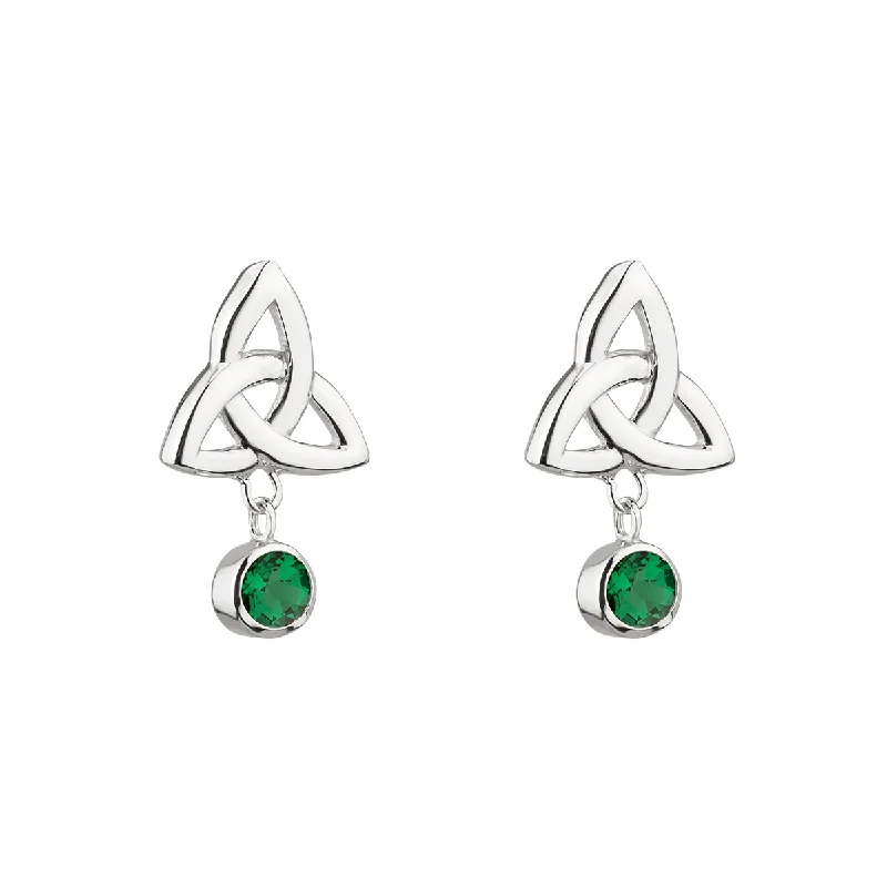 Green Trinity Knot Earrings