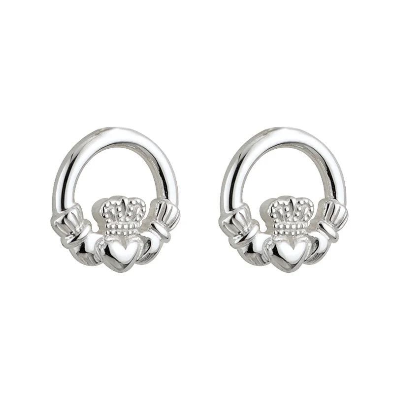 Silver Claddagh Kids Earrings