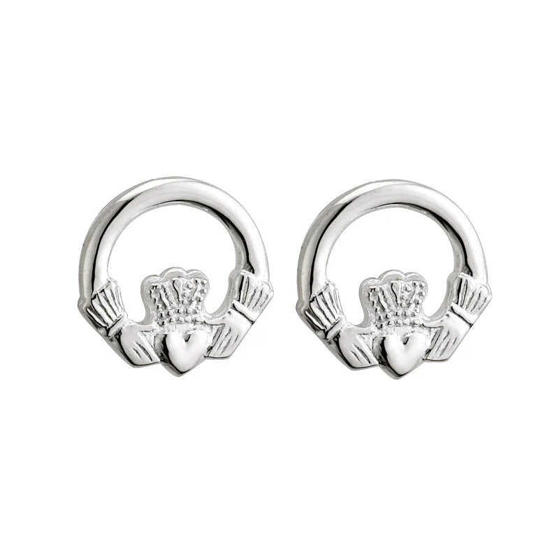 Silver Claddagh Earrings