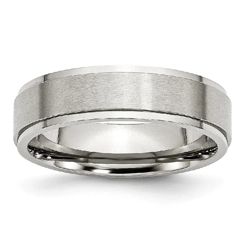 Stainless Steel, 6mm Unisex Dual Finished Comfort Fit Band