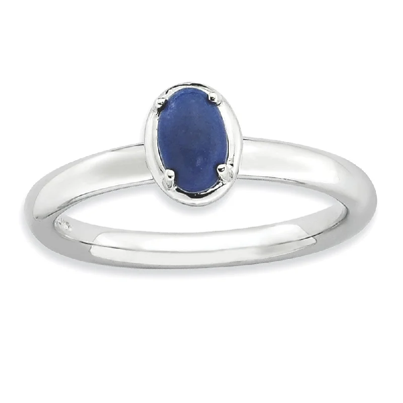 Sterling Silver Stackable Blue Lapis Ring