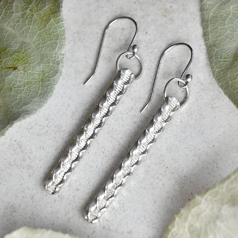 Textured Bar Drop Earrings