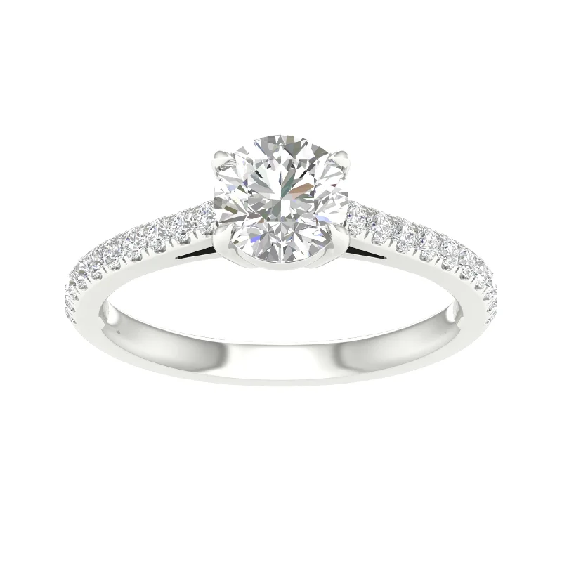 14K White Gold 1.25 CTW Lab-Grown Round Diamond Ring