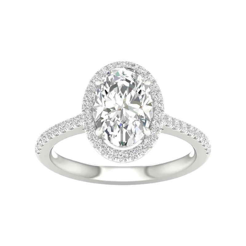 14K White Gold 2.25 CTw Lab-Grown Oval Diamond Ring