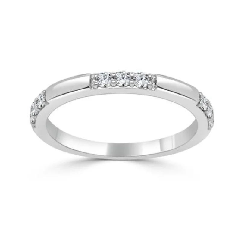 14k Diamond High Polish Wedding Band