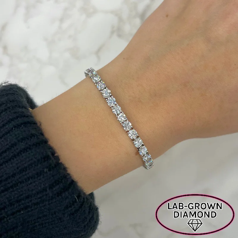 14K GOLD 10.00 CT LAB GROWN DIAMOND TENNIS BRACELET