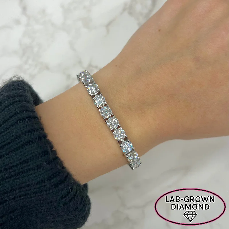 14K GOLD 20.00 CT LAB GROWN DIAMOND TENNIS BRACELET