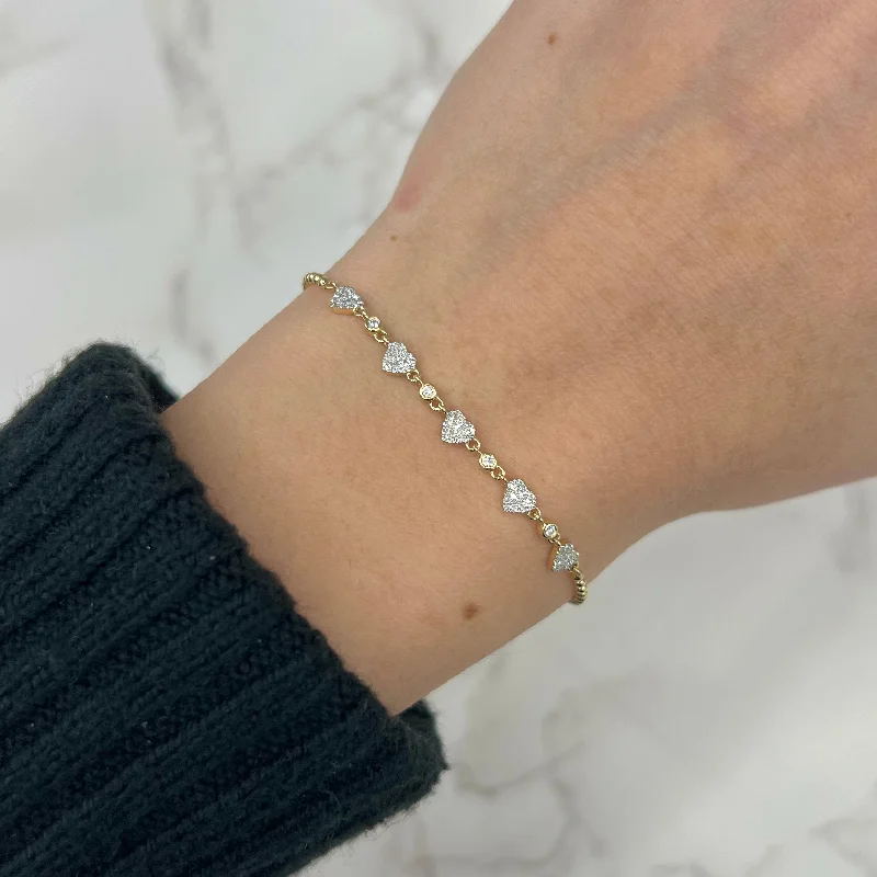 14K GOLD DIAMOND HALSEY HEART BRACELET