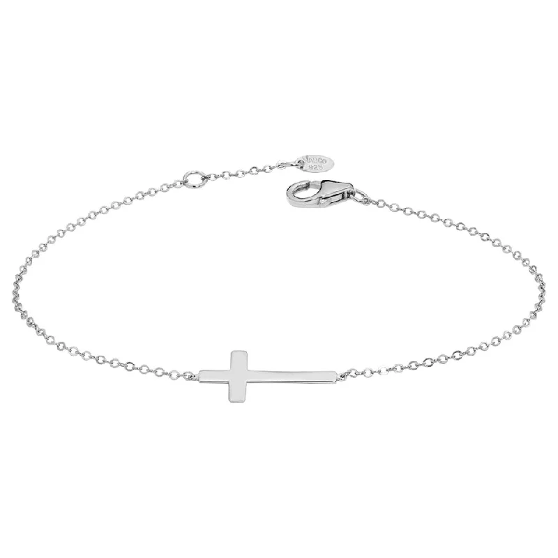 14k Sideways Cross Bracelet