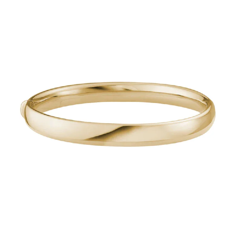 14k Wide Polished Hinged Bangle