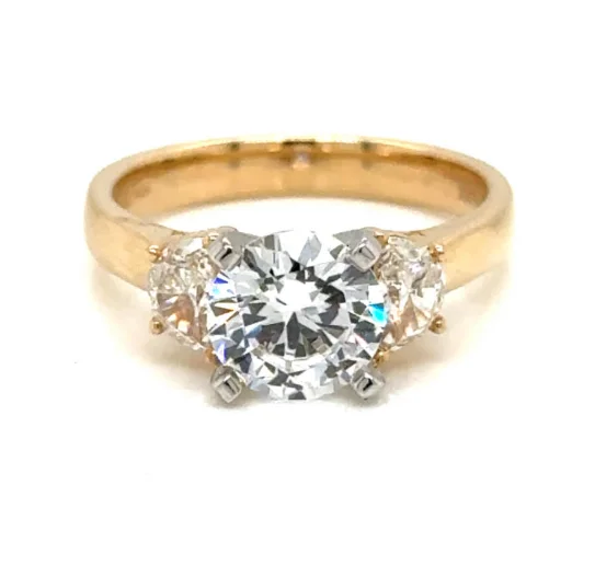 14K Yellow Gold 0.47cttw SI G-H Diamond Semi-Mount Ring by Rego