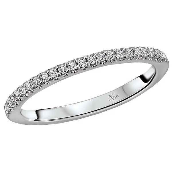 14KT GOLD 1/10 CTW DIAMOND 22 STONE 1/2 ROUND BAND