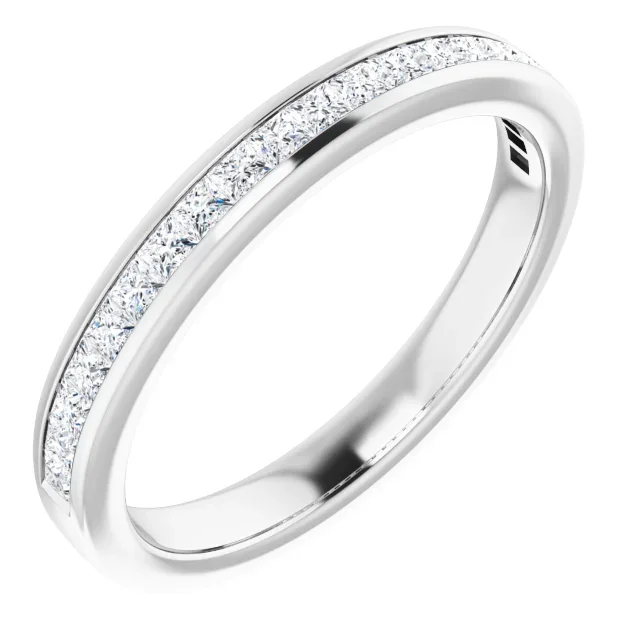 14KT Gold 1/2 CTW Princess Diamond Channel Set Band