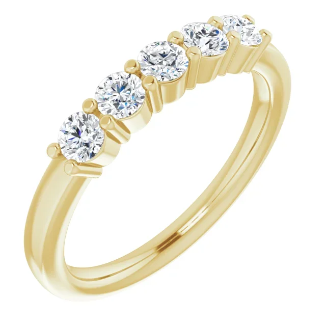 14KT Gold 1/2 CTW Round Diamond 5 Stone Band